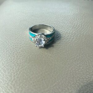 Elegant Silver and Blue Gemstone Ring